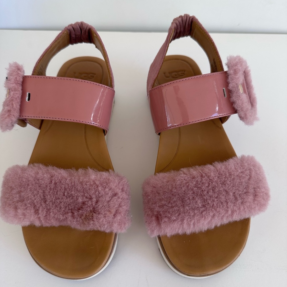 Ugg Australia Le Fluff Chella Slingback Sandals light Pink Size 7 - Picture 2 of 12